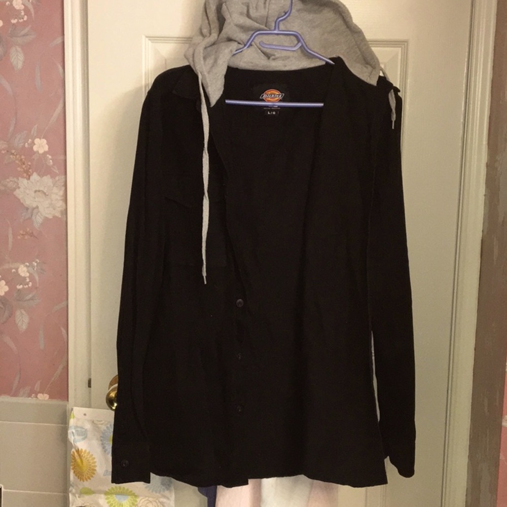 Dickie’s Black Hooded shirt size large